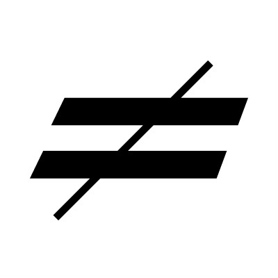 not equal symbol white